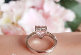 2ct Heart Cut Peach Morganite Engagement Ring 14k White Gold Finish Heart Shaped