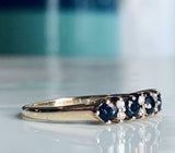 3ct Round Cut Blue Sapphire Diamond Petite Half Eternity Band 14k WhiteGold Over