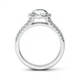 2.5ct Round Cut Diamond Split Band Halo Engagement Ring 14k White Gold Finish