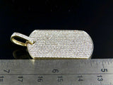 3.5ct Round Cut VVS1 Diamond Iced Out DogTag Charm Pendant 14k YellowGold Finish