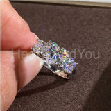 1.2ct Heart Simulated Diamond Three Stone Engagement Ring 14k White Gold Plated