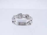 2Ct Round Cut Diamond Milgrain Vintage Wedding Band Ring 14K White Gold Finish