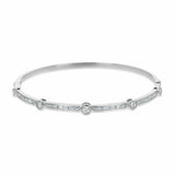 5ct Round Cut Diamond Bezel Set Cocktail Cuff Bangle Bracelet 14K WhiteGold Over