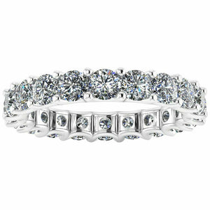 2.4ct Round Cut Diamond Wedding Band Stackable Full Eternity 14k White Gold Over