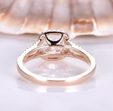 1.5ct Round Cut Peach Morganite Split Shank Engagement Ring 14k Rose Gold Finish