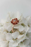 0.25ct Round Cut VVS1D Diamond Engagement Ring Lotus Flower 14k Rose Gold Finish