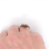 5ct Round Cut Diamond Edwardian Vintage Engagement Ring 14k White Gold Finish