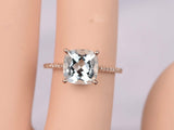 1ct Cushion Cut Blue Aquamarine Solitaire Engagement Ring 14k Rose Gold Finish