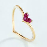 0.5ct Princess Pink Ruby Curved Minimalist Engagement Ring 14k White Gold Finish