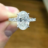 2Ct Oval Cut Diamond Elegant Solitaire Engagement Ring 14K White Gold Finish