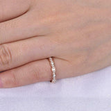 1ct Round Cut Diamond Wedding Band Half Eternity Stackable 14k Rose Gold Finish