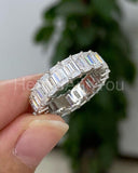 2.1ct Round Cut Moissanite Full Eternity Band Bridal Set 14k White Gold Plated