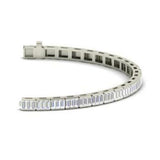 15Ct Baguette Cut Diamond Unique Stylish Tennis Bracelet 18K White Gold Finish