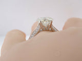 3Ct East West Oval Cut Diamond Solitaire Engagement Ring 14K White Gold Finish