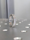 3ct Baguette Simulated Diamond Full Eternity Wedding Band 14k White Gold Plated