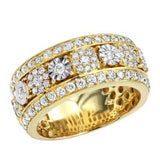 4Ct Round Cut Diamond Floral Design Eternity Wedding Band 14K Yellow Gold Finish