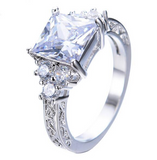 1.5Ct Princess Cut Diamond Vintage Filigree Engagement Ring 14K White Gold Over