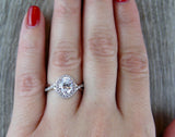 1.9ct Oval Cut VVS1D Diamond Engagement Ring 14k White Gold Finish Halo Twisted