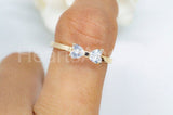 0.5ct Heart Simulated Diamond Bow Design Engagement Ring 14k Yellow Gold Plated