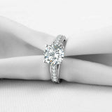 2.5ct Round Diamond Engagement Ring Milgrain Accent Solitaire 14k WhiteGold Over