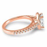 2.5ct Pear Cut Diamond Accents Halo Solitaire Engagement Ring 14k Rose Gold Over