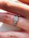 2ct Round Diamond Milgrain Vintage Inspired Engagement Ring 14k WhiteGold Finish