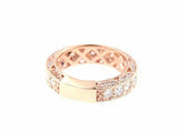 2ct Round Cut Diamond Half Eternity Milgrain Wedding Ring 14k Rose Gold Finish