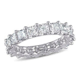 5Ct Princess Cut VVS1/D Diamond Full Eternity Wedding Band 14K White Gold Finish