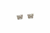 1ct Round Cut VVS1D Diamond Butterfly Design Stud Earrings 14k White Gold Finish