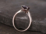 1ct Heart Cut Red Garnet Solitaire Wedding Engagement Ring 14k Rose Gold Finish