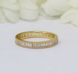 4Ct Emerald Cut Diamond Full Eternity Elegant Wedding Band 14K Yellow Gold Over