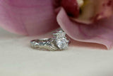 1ct Heart Cut Diamond Solitaire Engagement Claddagh Ring 14k White Gold Finish