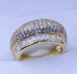 2ct Round Cut Diamond Engagement Ring 14k YellowGold Finish Cluster Bridal Women