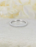 1ct Round Cut Diamond Half Eternity Women Wedding Ring Band 14k WhiteGold Finish