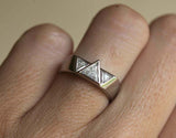 1.7ct Trillion Cut Diamond Wedding Band 14k White Gold Finish Triangular Trilogy