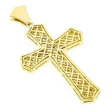 4ct Round Cut Diamond Iced Jesus Cross Pendant 14k Yellow Gold Finish NO CHAIN