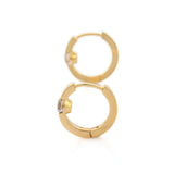 1ct Huggies Earrings Round Cut Champagne Diamond Solitaire 14k YellowGold Finish