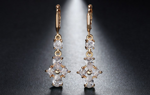 3.5ct Pear Cut VVS1 Diamond Wedding Women Long Drop Earrings 14k RoseGold Finish