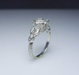 2ct Round Cut VVS1D Diamond Engagement Ring 14k White Gold Finish Antique Design