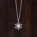 0.6ct Baguette Cut Diamond Snowflake Pendant 14k White Gold Finish NO CHAIN