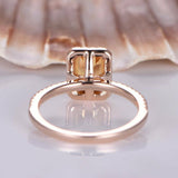 1.2ct Emerald Cut Yellow Citrine Solitaire Engagement Ring 14k Rose Gold Finish