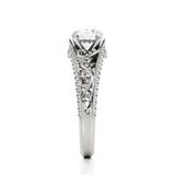 2.1ct Round Cut Diamond Engagement Ring 14k White Gold Finish Art Deco Filigree