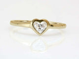 1ct Heart Cut Diamond Engagement Ring Bezel Set Solitaire 14k Rose Gold Finish