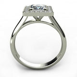 1.7ct Princess Cut Diamond Halo Square Engagement Ring 14k White Gold Finish