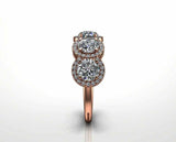 2.9ct Round Cut Diamond Wedding Band Halo Vintage Filigree 14k Rose Gold Finish