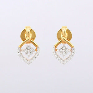 1.65ct Drop Earrings Princess Round Cut Diamond Stylish 14k Yellow Gold Finish