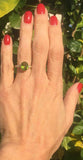 2.1ct Engagement Ring Oval Cut Peridot Round Diamond Accent 14k Yellow Gold Over