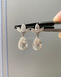 2ct Pear Cut Simulated Diamond Teardrop Dangle Earrings 14k White Gold Plated