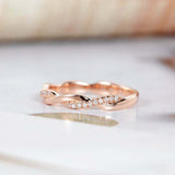 1ct Round Cut Diamond Engagement Ring Twisted Rope Infinity 14k Rose Gold Finish