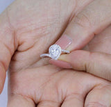 2.5Ct Pear Cut Diamond Twist Shank Halo Engagement Ring 14K White Gold Finish